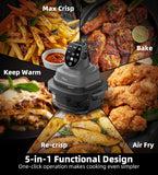 Tixixc 5-in-1 Portable Glass Air Fryer